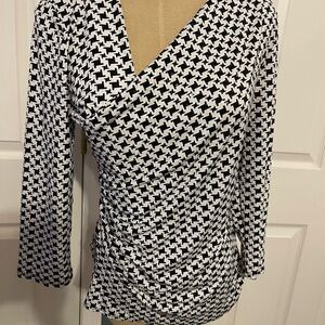 Chic Black and White Women's Blouse